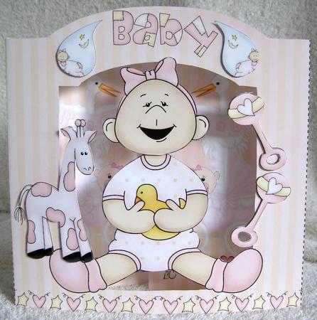 Baby Girl Back to Front Card Kit. by Margaret McCartney