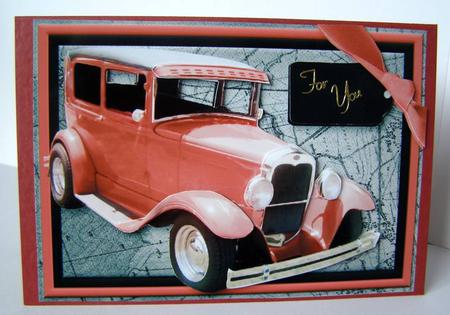 Red Vintage Card Card Front - Blank by Margaret McCartney