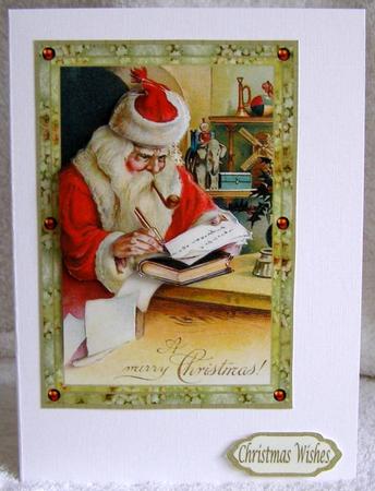 Vintage Santas Christmas List Decoupage Topper by Margaret McCartney