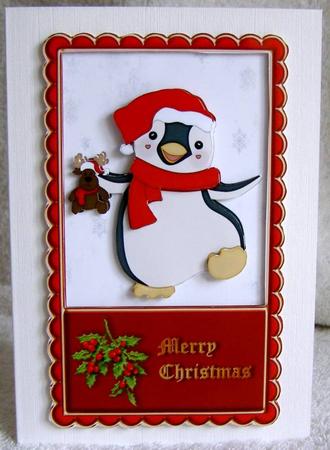 Christmas Frame with a Penguin by Margaret McCartney