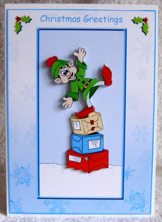 Christmas Elf (light Blue) - A5 by Margaret McCartney