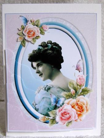 Victorian Lady in Floral Frame Side Stacker by Margaret McCartney