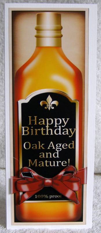 Large Dl Birthday Whisky in a Box Quick Card 3D Decoupage by Margaret McCartney