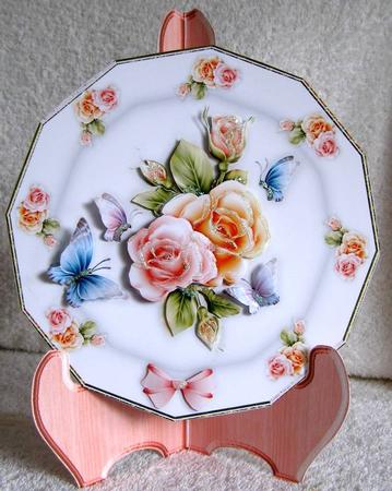 Rosy Glow Plate Card Kit by Margaret McCartney