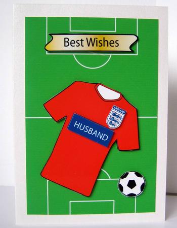 Fathers Day or Birthday for England Football Fan (away) by Margaret McCartney