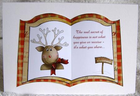 Christmas Reindeer Open Book by Margaret McCartney