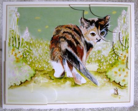 Cute Curious Kitten and Butterfly by Margaret McCartney