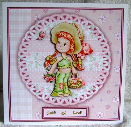 Going on a Picnic 8x8 Card Front with Decouapge by Margaret McCartney