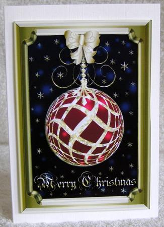 Christmas Bauble with Gold Decoration Card 3 by Margaret McCartney