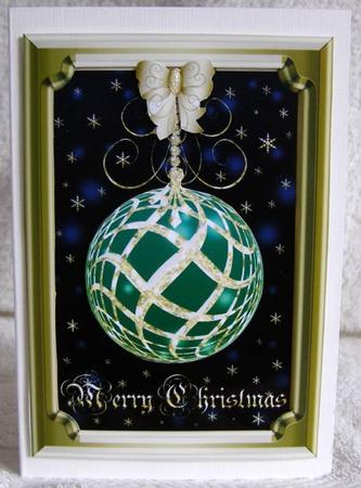 Christmas Bauble with Gold Decoration Card 4 by Margaret McCartney