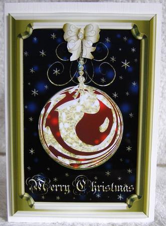 Christmas Bauble with Gold Decoration Card 5 by Margaret McCartney