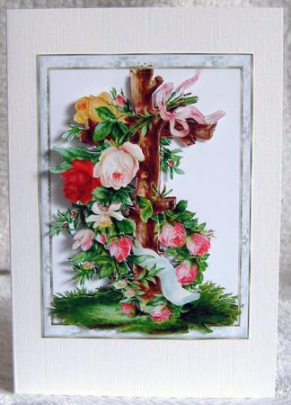Wood Cross of Roses by Margaret McCartney