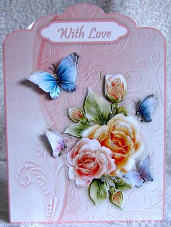 Rosy Glow Quick Cut 'n Fold Card by Margaret McCartney