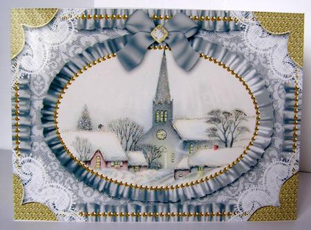 Christmas Village 2 Lace N Ruffles A4 Picture Sheet by Margaret McCartney