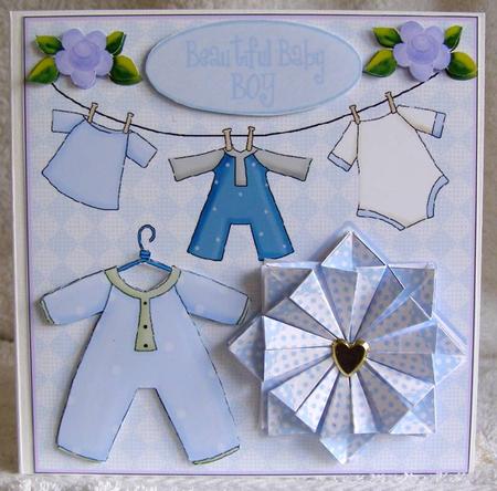 New Baby Boy - Teabag Tiles + Card Front by Margaret McCartney