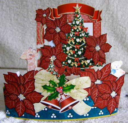 Totally 3D Christmas Time with Poinsetttias with Instruction by Margaret McCartney