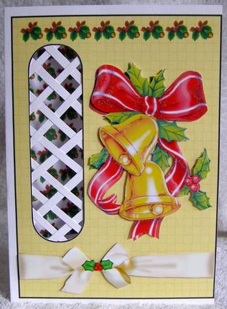 Gold Christmas Bells Trellis Card Kit by Margaret McCartney