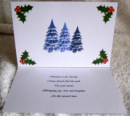 Blue Christmas Trees Insert by Margaret McCartney