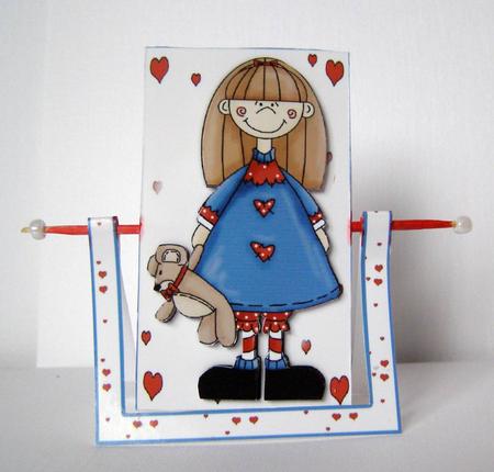 Cute Little Girl Spinner Card by Margaret McCartney