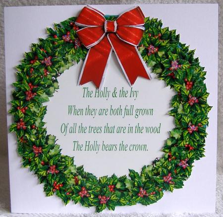 The Holly and the Ivy Wreath 8 x 8 Decoupage Card Kit by Margaret McCartney