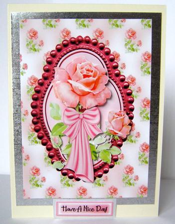 Pretty as a Picture Red Roses in Ornate Frame by Margaret McCartney