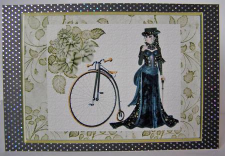 Lady with Penny Farthing by Margaret McCartney