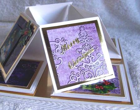 Lilac Embossed Christmas Trees A4 Backing Paper by Margaret McCartney