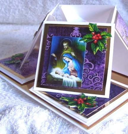 Purple Embossed Christmas Trees A4 Backing Paper by Margaret McCartney