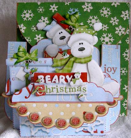 Beary Christmas 3D Shelf Card with Card Box by Margaret McCartney