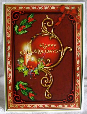 Vintage Christmas A4 Card Front by Margaret McCartney