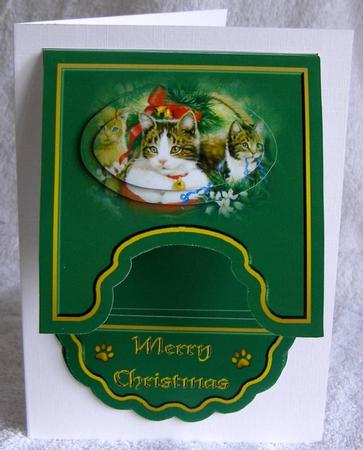 Christmas Cats Drop Flap Card by Margaret McCartney