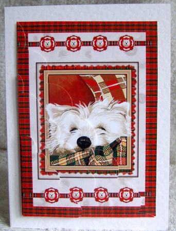 Good Friend Westie Nap Large Wavy Card Front by Margaret McCartney