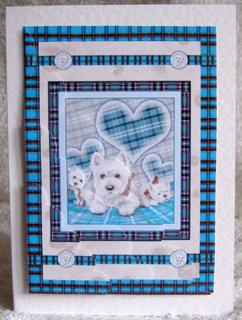 Our Family Together Westies Large Wavy Card Front by Margaret McCartney