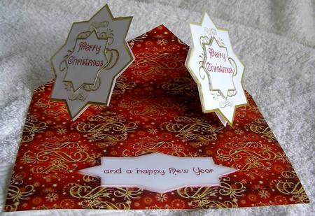 Christmas Scrolls Double Twist Easel by Margaret McCartney