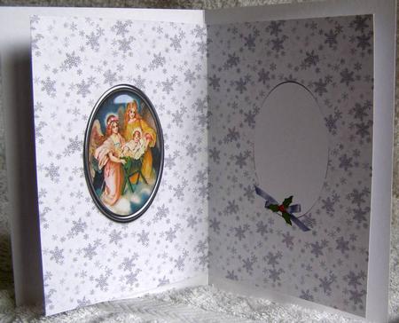 Vintage Baby Jesus in Manger, Silver Insert by Margaret McCartney