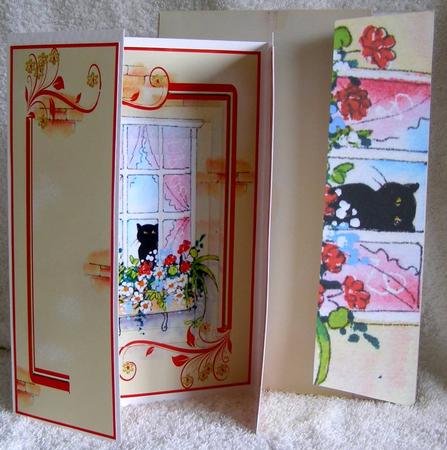 The Cat at the Window Gatefold Card Kit by Margaret McCartney