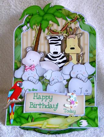 Easel Stepper 3D Card Kit - a Wild Birthday! by Margaret McCartney