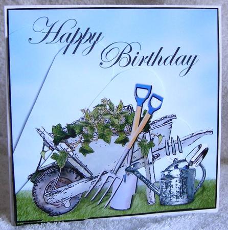 Gardening Birthday Fan Pyramage Topper by Margaret McCartney