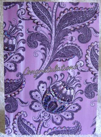 Lilac Big Floral Painted Wallpaper A4 Backing Paper by Margaret McCartney