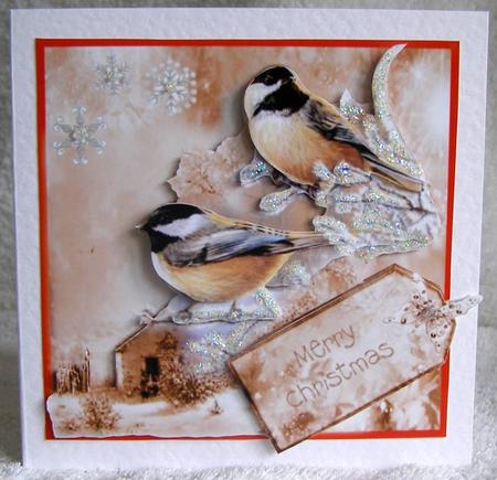 Chickadees at Christmas by Margaret McCartney