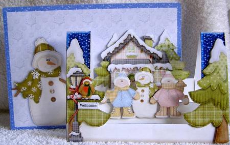 Winter Scene Mountain Stepper Card Kit by Margaret McCartney