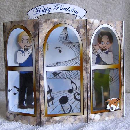 Come Blow Your Horn 3D Bay Window Card Kit by Margaret McCartney