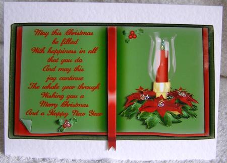 Christmas Candles and Pointsettia Book Sheet by Margaret McCartney
