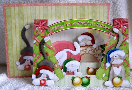 Christmas Cats & Baubles Mountain Stepper Card Kit by Margaret McCartney