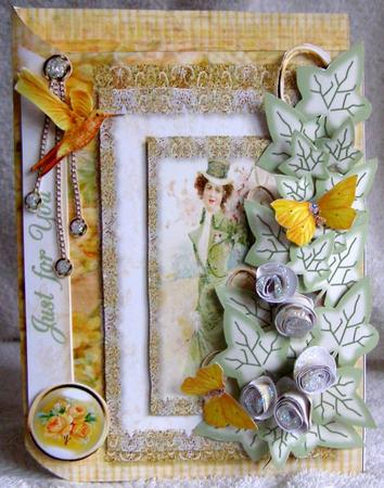 Amber Vintage Book Card & 3D Spiral Roses Kit by Margaret McCartney