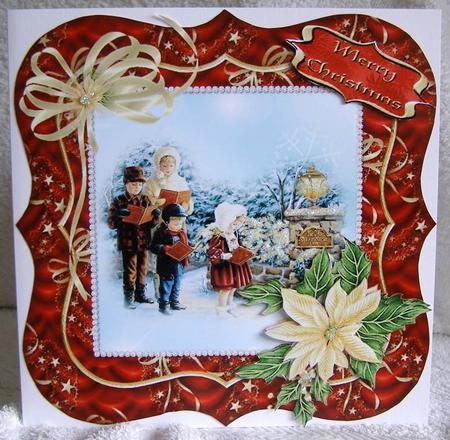 Carolling Children Card Front by Margaret McCartney