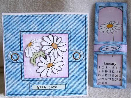 Denim N Daisies Everlasting Calendar Bookmark Gift Set by Margaret McCartney