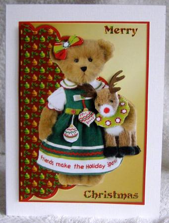 Christmas Holiday Friends Envelope Card with Decoupage by Margaret McCartney