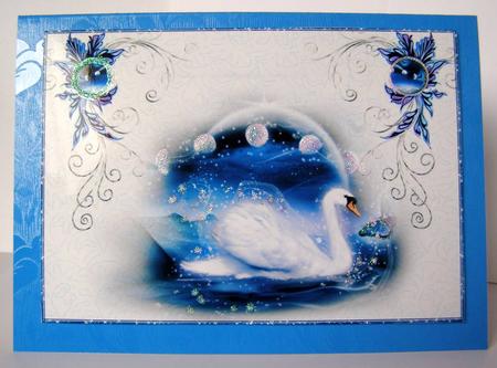 Blue Swan Song A4 by Margaret McCartney