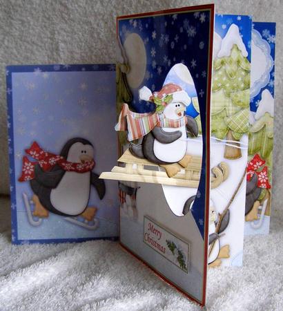 Penguin Fun Passing Through Aperture Card Kit by Margaret McCartney